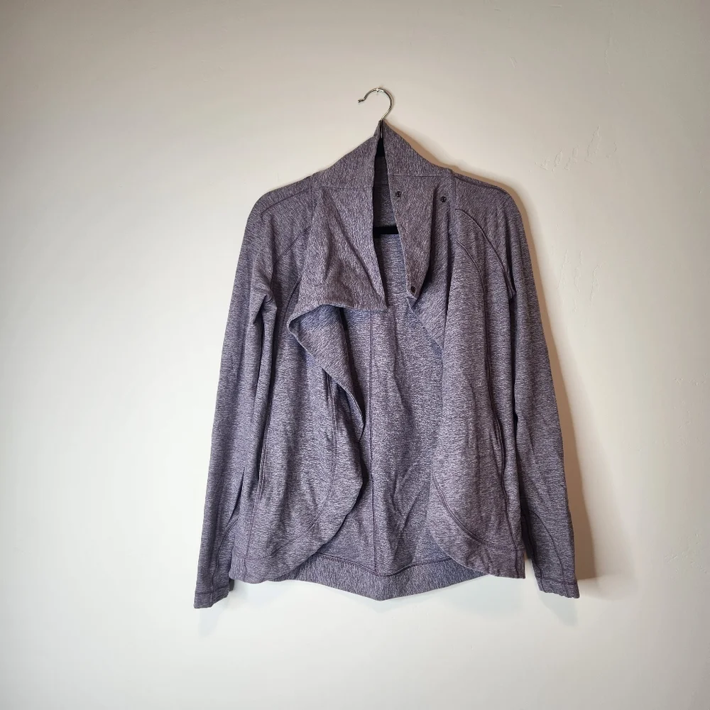 Lululemon Rulu Rally Wrap Jacket Heathered Graphite Purple Size 4 - Picture 3 of 7